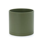 D'vine Dev 8 Inch Plastic Planter Pots for Plant Pot with Drainage Hole and Seamless Saucers, Olive, 74-X-I-1