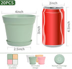 GARDIFE 20 Pack 4 inch Plant pots, planters for Indoor Plants, Flower pots, Color