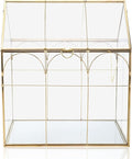 HighFree Geometric Plant Terrarium with Lid, House Succulent Terrarium Kit for Display, Air Plants, Succulents, Home Tabletop Miniature Terrarium, Not Airtight or Waterproof (Gold)