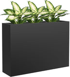 Metal Tall Planter 38" L x 10" W x 26" H, Long Rectangular Planter Box with Drainage Holes & Removable Shelf – Heavy Duty Steel Planter for Tall Plants, Flowers or Shrubs