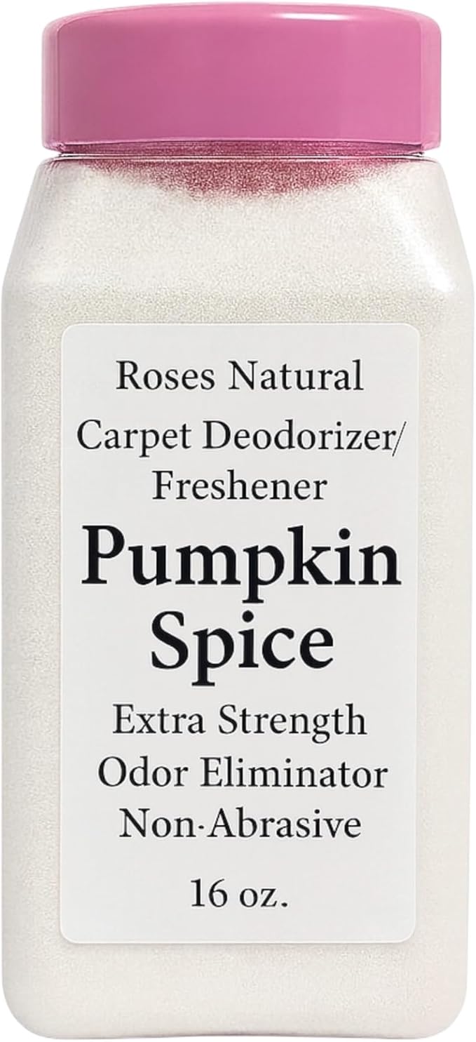 Carpet Deodorizer Powder – Pumpkin Spice Scent, Long-Lasting Odor Eliminator, Plant-Based & Pet Safe, Easy to Vacuum, Fall Home Freshener, 16 oz