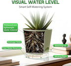 Self Watering Pots for Plants, 2026 New Flower Plant Pots with Drainage Holes, Wicking and Clear Reservoirs for Succulent, Aloe, Cacti and Others - 6 Pack (Green, 4")