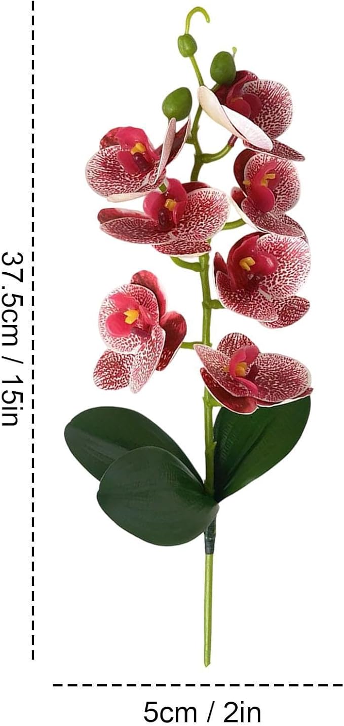 Fake Flowers, Elegant Realistic Design, PP, Orchid Decor Vase, Silk Bloom Arrangement, Long-Lasting, for Home, Bedroom, Bathroom, Living Room, Office