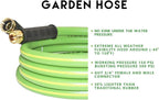 HQMPC Garden Hose 5/8" IDx10 Feet Hose No Kink Water Hose Heavy Duty Flexible Hose (10 Feet)