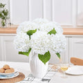 6Pcs Hydrangea Artificial Flowers Realistic Latex Texture for Spring Decoration Home Party Wedding Living Room Decoration 21''White