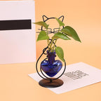 Plant Terrarium Plants Propagation Station Cat Lover Gifts for Women Home Office Decor Cat Desk Accessories