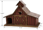 Glitzhome Bird Houses for Outdoors, 20.67" H Rustic Wooden Bird House Barn Design Hand Painted Birdhouse Extra-Large Bird Houses for Outsides