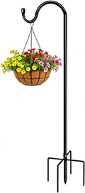 46 Inch Outdoor Rustproof Shepherd Hook, Metal Garden Hanging Hook for Bird Feeders, Plant Baskets, Lanterns, Wind Chimes, Yard Patio Lawn Decor 1 Pack
