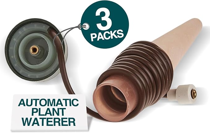 Blumat Classic Self-Watering Stakes - Prevents Overwatering and Underwatering for Healthy Growth While You are Away - Ideal for Indoor Plant Watering, 3 Pack, wo Adapter