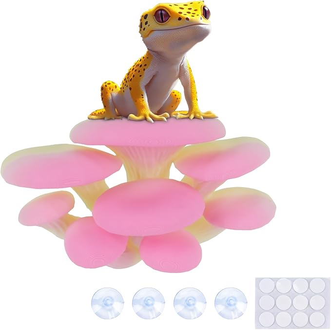 Westant Mushroom Decor for Reptile Tank, Fish Tank, Pet-Safe Bearded Dragon Tank Accessories, Realistic Terrarium Plants for Leopard Geckos, Frogs, Snakes (Rainbow Cluster Cap, Randomly Ship)