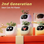 Intelligent Flower Pot, Electronic Bud, Maintenance Plant Assistant, Fun Interactive Flower Pot, Indoor Green Planting Monitoring, LCD Screen Display, Cell Phone APP Connection (White)