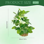Silk Aquarium Plants (2-Pack) 9.8 Inch Artificial Plastic Fish Fish Habitat Decor, Small to Moderate Size Aquarium Decorations, Safe Green Plants for Freshwater Tanks