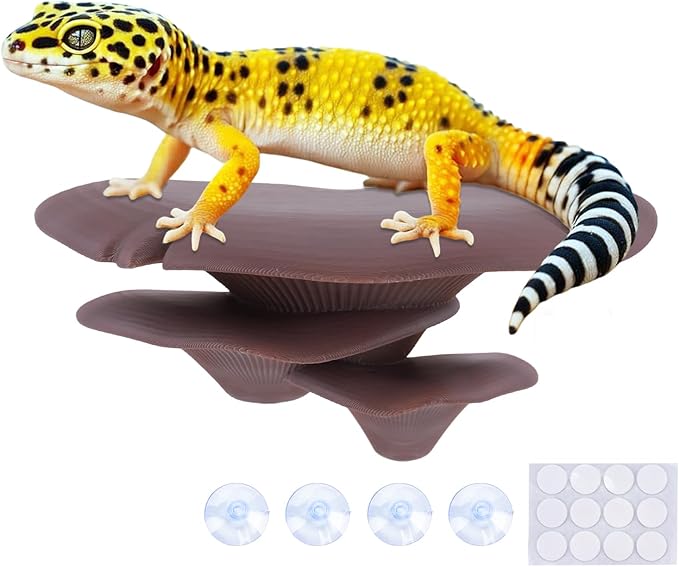 Westant Mushroom Decor for Reptile Tank, Fish Tank, Pet-Safe Bearded Dragon Tank Accessories, Realistic Terrarium Plants for Leopard Geckos, Crested Geckos, Tree Frogs, Snakes (Cocoa, Trio Cap)