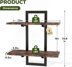 Bamworld Floating Shelves for Wall Planters for Indoor Plants Hanging Shelves Plant Holder Wall Decor Plant Stand Indoor for Plant Hangers Indoor for Living Room Bedroom Bathroom 2-Pack Brown