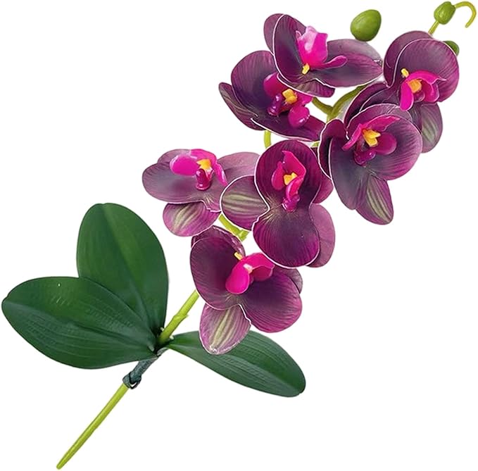 Fake Flowers, Elegant Realistic Design, PP, Orchid Decor Vase, Silk Bloom Arrangement, Long-Lasting, for Home, Bedroom, Bathroom, Living Room, Office