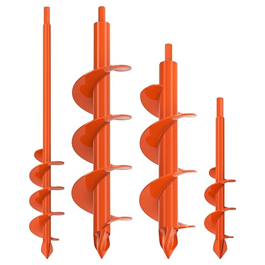 4 Pcs Garden Auger Drill Bit Set for Planting | 1.6"x9", 2"x16", 3"x12", 3.5"x16" | Soil Hole Digger for Bulb Vegetable Flower Planting | Fits 3/8" Hex Drive Cordless & Corded Drills