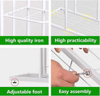 LINZINAR Plant Stand Metal 5 Tier 6 Potted Multiple Flower Pot Holder Shelf Indoor Outdoor Planter Display Shelving Unit for Patio Garden Corner Balcony Living Room (5 Tier 6 Potted, White)