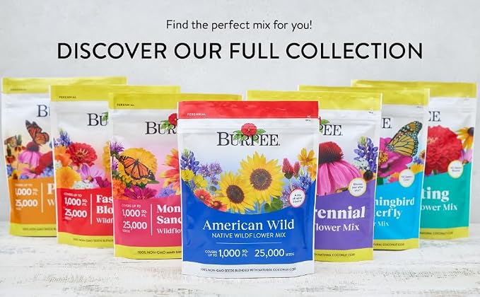 Burpee Wildflower 25,000 Bulk, 1 Bag, 18 Varieties of Non-GMO Flower Seeds Pollinator Garden, Pollinator Mix