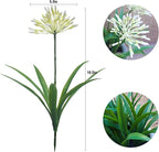 Outdoor Artificial Flowers for Porch 18.9 in Fake Plants 8 Bundles Plastic White Flower Large Faux Greenery for Outside Planter Yard Patio Decor
