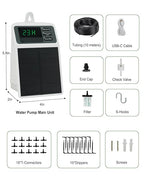 Solar Automatic Drip Irrigation System, 15 Pot Self Watering System with 2200mAh, IPX5 Waterproof, USB-C & Solar Charging, Timer Modes for Indoor/Outdoor Garden, Balcony & Patio