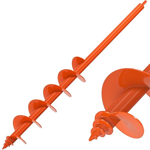 Insaga Threaded Auger Drill Bit Pro, 3.5''x32'' Garden Earth Auger with Self-Tapping Screw & Reinforced Weld, 3MM Heavy Duty Spiral Drill Bit for Drill,for Bulbs Flowers Plants Post Hole Digger