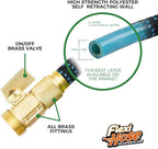 Flexi Hose Expandable Garden Hose with 8 Function Nozzle, 75FT - Lightweight Retractable Garden Hose, Water Hose - No-Kink Flexibility, 3/4 Inch Solid Brass Fittings and Double Latex Core