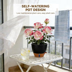 7/6.5/6/5.5/5 Inch Self Watering Pots, Plastic Flower Pots with Multi Mesh Drainage Holes and Deep Reservoir for Indoor Outdoor Garden Plants and Flowers (Green, 5/5.5/6/6.5/7)