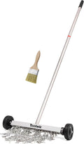 Toolwiz Magnetic Pick Up Sweeper 15-inch Heavy Duty Magnet Pickup Lawn Sweeper Roofing Tools, 10 Lbs Yard Tools with Telescoping Holder and Wheels to Clean Nails Adjustable Handle for Construction