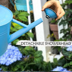 Metal Watering Can, One Gallon Watering Cans Stainless Steel for Outdoor Indoor Garden Plants Watering (Stainless Steel Handle Blue)