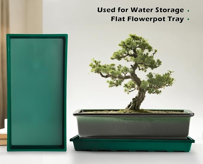 RooTrimmer 1020 Nursery Pots Trays 5 Pack, Plastic Flat Seed Starter Trays, Durable Seedling Potting Tray for Carrying and Holding Planting Pot (Green)