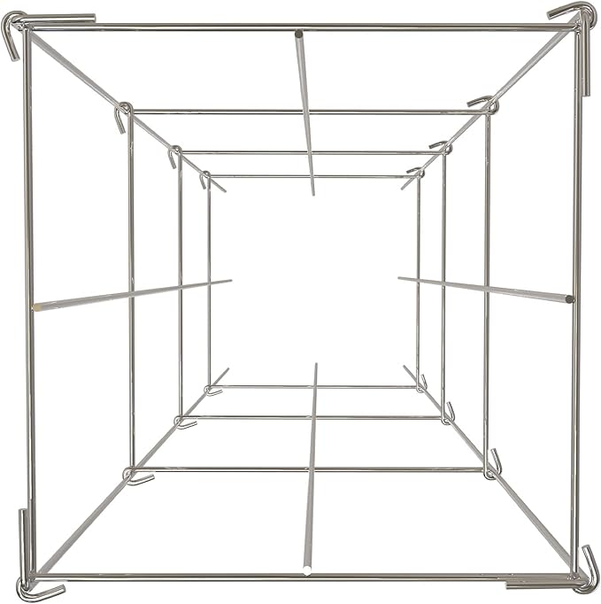 VEVOR Tomato Cages, 11.8" x 11.8" x 46.1", 10 Packs Square Plant Support Cages, Silver PVC-Coated Steel Tomato Towers for Climbing Vegetables, Plants, Flowers, Fruits
