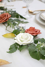 Floroom Artificial Flowers 25pcs Real Looking Ivory Foam Fake Roses with Stems for DIY Wedding Bouquets White Bridal Shower Centerpieces Arrangements Party Tables Decorations