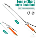All Metal Replacement Sprayer Wand, 1/4" & 3/8" Brass Barb Sprayer Wand with Stainless Steel Shut off Valve & 2 Hose Clamps (29 Inches)