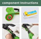 Suca Plant Tying Machine, Lightweight Plant Tying Tape Tool to Tie Up Vine Quickly, Tie Tapener Gun with Tapes and Staples Green