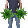 2 Pack 16 Inch Artificial Agave Plant - Large Faux Succulent Steams for Indoor Outdoor Decorating, UV Resistant Realistic Tropical Greenery for Garden Front Porch Aesthetic Decor - 18 Leaves, Green