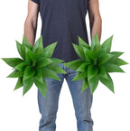 2 Pack 16 Inch Artificial Agave Plant - Large Faux Succulent Steams for Indoor Outdoor Decorating, UV Resistant Realistic Tropical Greenery for Garden Front Porch Aesthetic Decor - 18 Leaves, Green