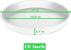 2 Pack of 19 inch Plant Saucer, 2.7" Depth Tray, Large Deep Garden Plastic Flower Planter Plant Trays for Indoors Outdoor Bath Bath (19", Creamy White)