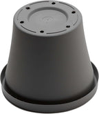 Bloem Terra 8" Diameter Round Charcoal Resin Planter Pot with Drainage Holes for Indoor and Outdoor Gardening