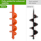 Insaga 1.6" x 16" Auger Drill Bit for Planting, 2.5mm Thick Spiral Earth Drill Garden Auger for Post Hole Digger, Solid Steel Bright Orange Powder Coated, Fit 3/8'' Hex Drive for Bulb Flower Garden