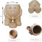 Dolkgy Cute Head Planter, Face Flower Pot Fun Head Vase for Plants for Indoor Outdoor Décor, Unique Cactus Office Plant Pots