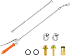 44 Inch Spray Wand, Brass 1/4" & 3/8" Barb Match Sprayer Wand Hoses, Adjustable Nozzle Stainless Steel Garden Hose Wand Sprayer Suitable for 3/4" Hose Quick Connectors