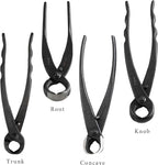 Wazakura Made in Japan Complete 6PCS Bonsai Cutter Tools Set with Case: Concave Branch Cutter, Knob Cutter, Jin Plier, Wire Cutter, Trunk Splitter, Root Cutter in Carbon Steel. Bonsai Tool Kit