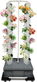 Hydroponic Growing System, 56-Plant Hydroponic Tower Outdoor Indoor Garden Vertical Planter Germination Kit with Water Pump, Intelligent Water Circulation & Timer Herb Garden kit for Gardening Lover