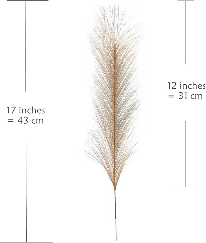 Faux Pampas Grass Plants Artificial Reeds Decoration Set of 28 Stems 17” Fake Florals Bulrush Fluffy Beige Branches for Boho Home Wedding Party Vase Fillers Christmas DIY Feathers Décor - Khaki 28 Pcs
