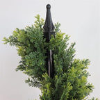 ALL SEASON GREEN 5' Cypress Artificial Outdoor Plants Boxwood Topiary Spiral Front Porch Decor Tree Potted Set of 2
