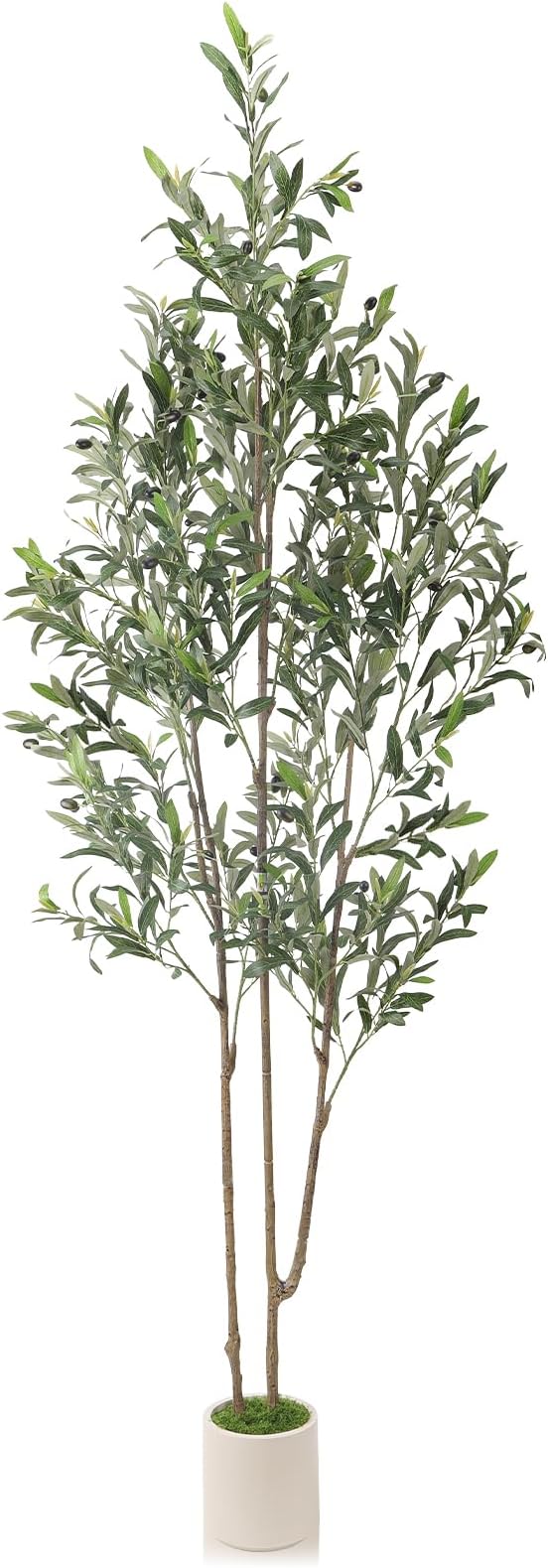 Alupssuc 6ft Olive Trees Artificial Indoor & Outdoor, Faux Olive Tree with Lively Artificial Trunk and Lifelike Fruits, Fake Potted Tree for Modern Home Office Living Room Decor