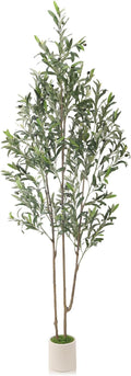 Alupssuc 6ft Olive Trees Artificial Indoor & Outdoor, Faux Olive Tree with Lively Artificial Trunk and Lifelike Fruits, Fake Potted Tree for Modern Home Office Living Room Decor