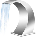 Pool Waterfall Fountains, Stainless Steel Rectangular Pool Waterfall Spillway with Pipe Connector for Indoor/Outdoor Decorative (7.9 Inch)