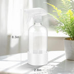 Worldgsb 2 Pack Glass Spray Bottles with Silicone Sleeve, 16 oz Empty Refillable Containers with Adjustable Spray Nozzles, Spray Bottles for Hair, Cleaning Solutions and Plants White