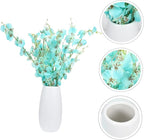 PRETYZOOM 1set Beautiful Silk Orchid Bouquet Vase Decorative Artificial Flowers for Home and Party Decoration for Living Room Bedroom Office